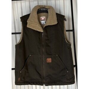 Sorel Men’s Sherpa-Lined Canvas Work Vest Insulated Outdoors Warm Pockets Medium